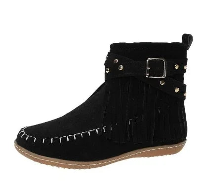Warmes Winterstiefel Damen Runder Zehen Reißverschluss