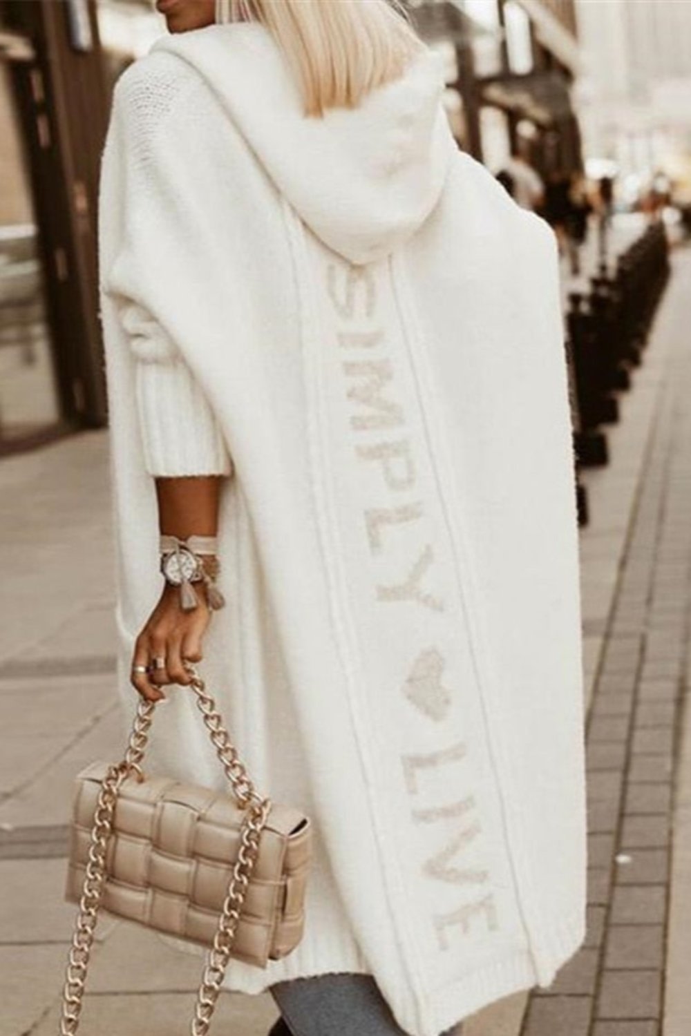 Stylische Damenjacke Lang Kapuze Winter