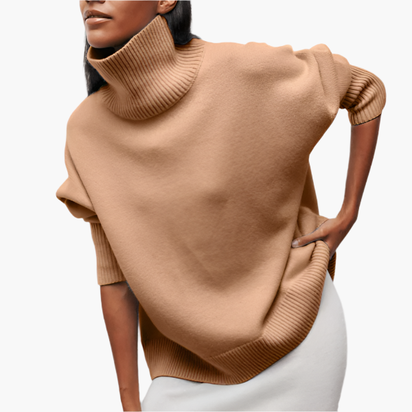 Elegante Pullover Damen | Rollkragen Pullover mit Weiten Ärmeln