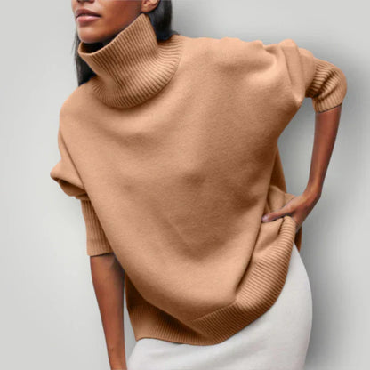 Damen Rollkragenpullover Übergroß - Weichwarmer Winterpullover