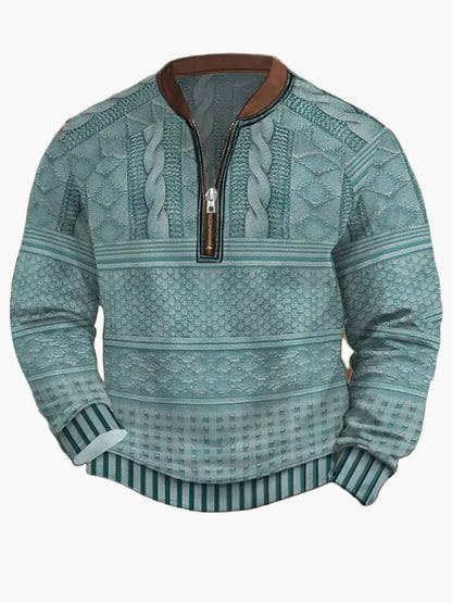 Herren Strickpullover Reißverschluss Modern