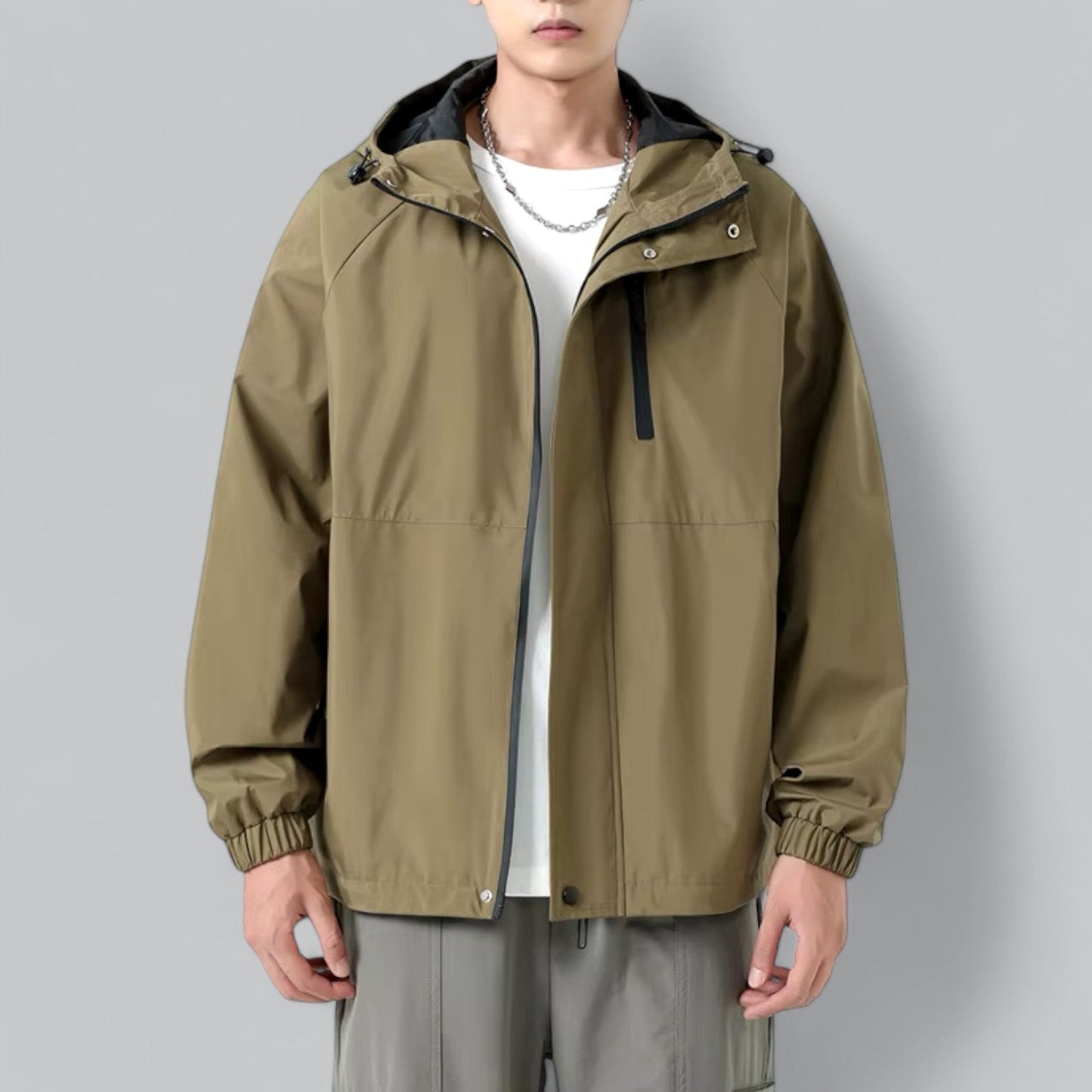 Herren Windbreaker Bequem Wasserdicht
