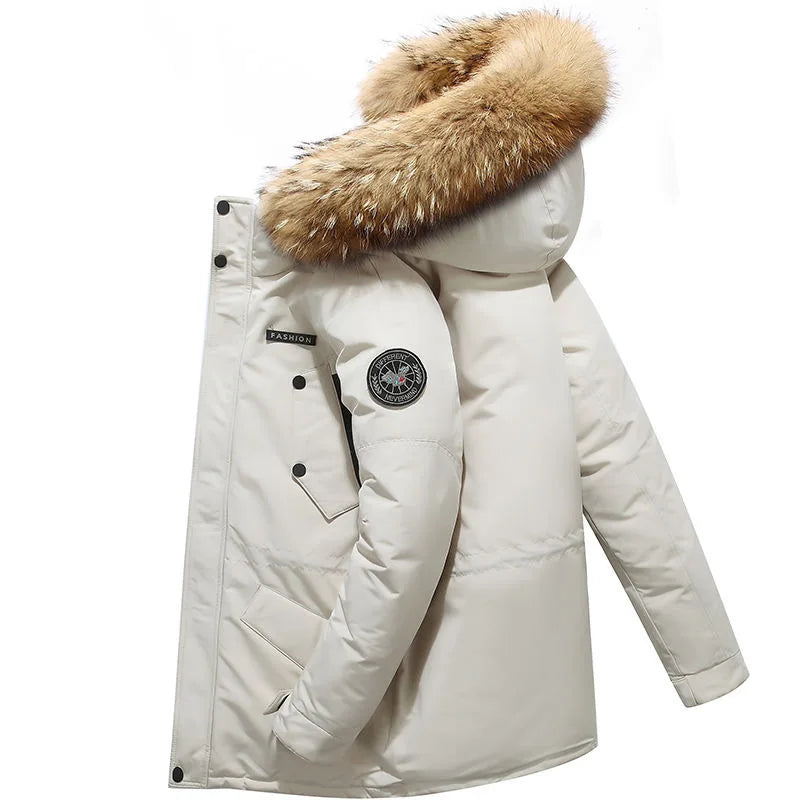 Warme Winterjacke Mittellang Kapuze - IdealeKleiden