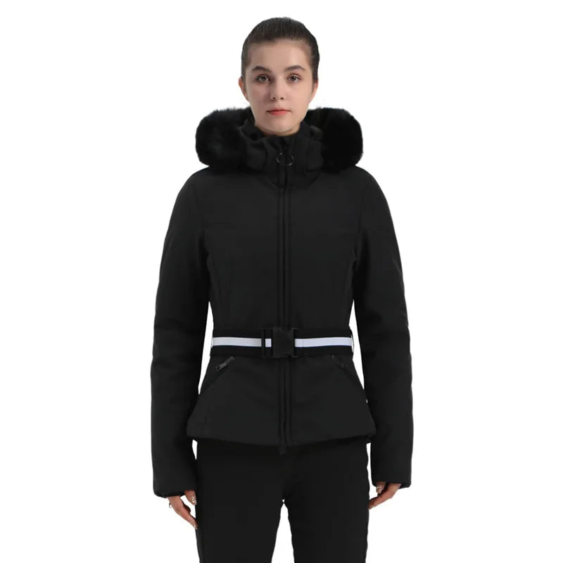 Damen Skijacke Winter Gemustert Warm