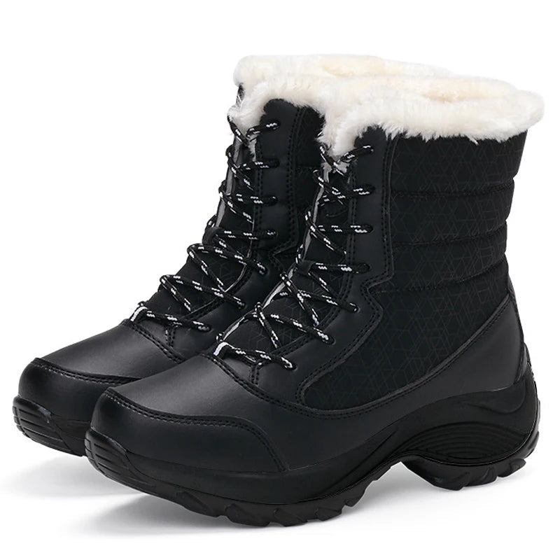 Winterstiefel Damen - Gefüttert - Wasserabweisend - Plattformsohle