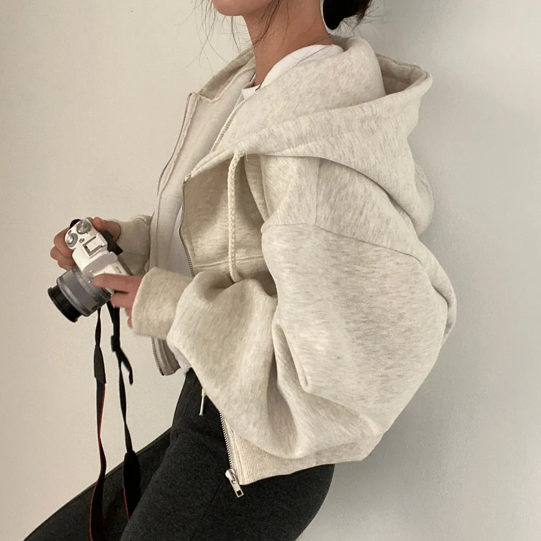 Emy - Übergrößene Sweatshirts Mit Reißverschluss
