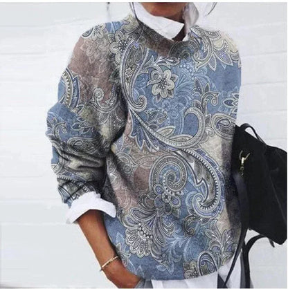 Eleganter Pullover mit Aufdruck Olivgrün
