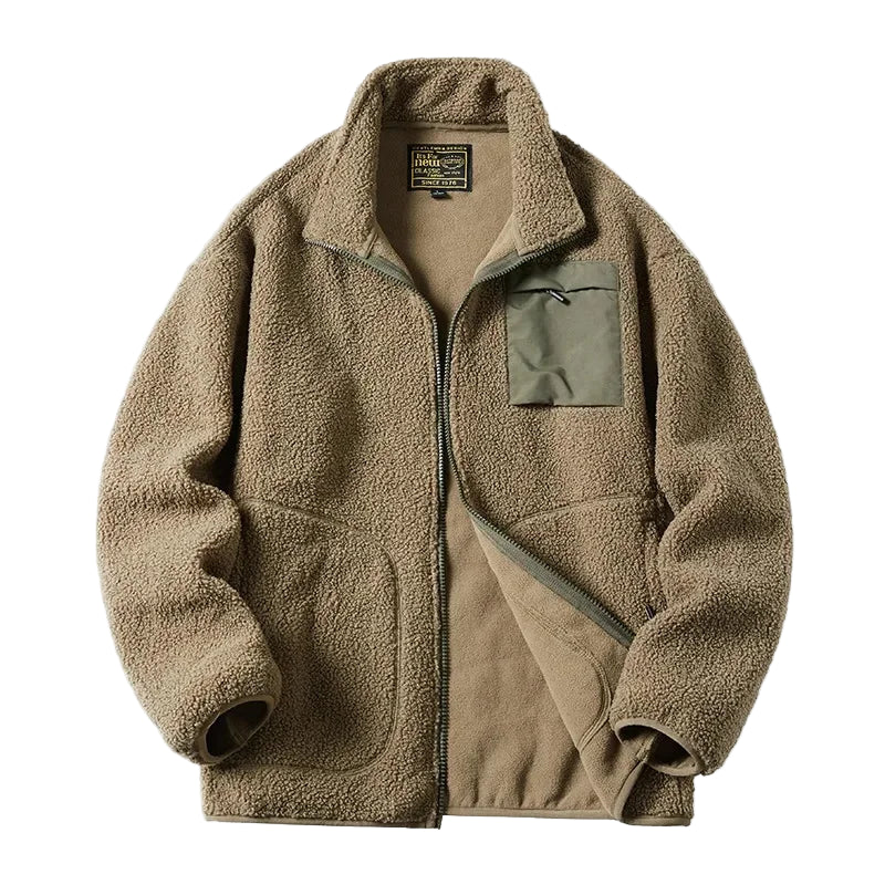 Unisex Fleecejacke Outdoor Stil Reißverschluss