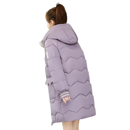 Lange Damenjacke Warm Gefüttert Winter
