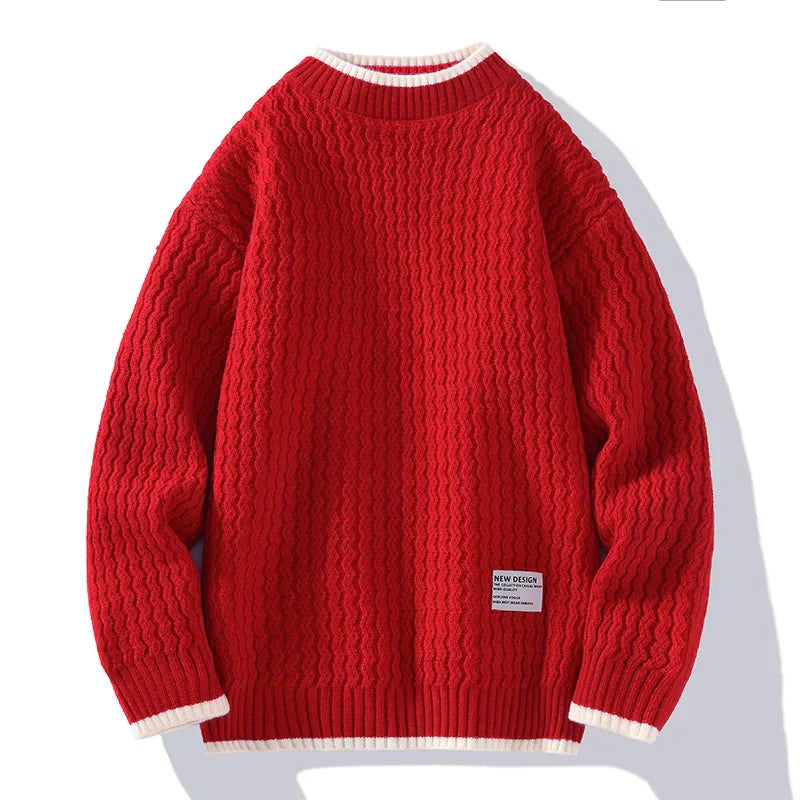 Herren Strickpullover Textur Optik