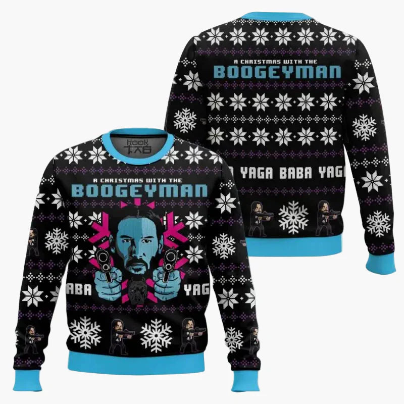 Witziger Weihnachtspullover Lustig Wick-Mas Fan-Design
