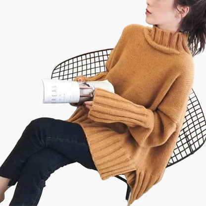 Großer Oversize Pullover Hochkragen Winter