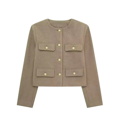 Stilvolle Damen Wolljacke Kurz