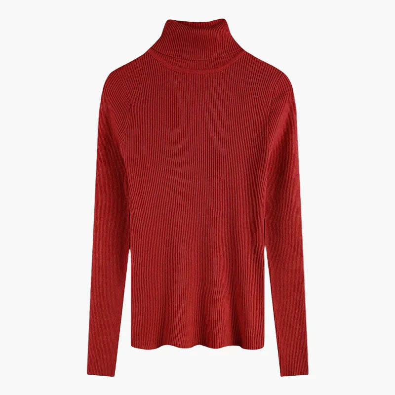 Herbst Pullover Langarm Warm Gerippt