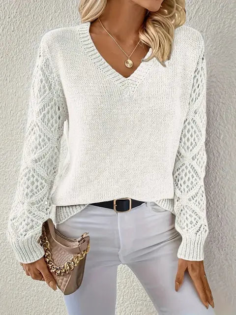 Elegante Strickkleidung | V-Ausschnitt Pullover Damen