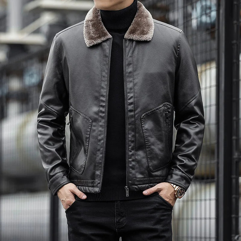 Lederjacke Biker Stil Schnitt
