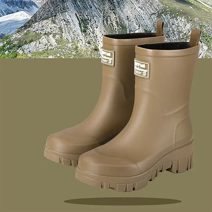 Damen Chelsea Stiefel Wasserdicht Blockabsatz