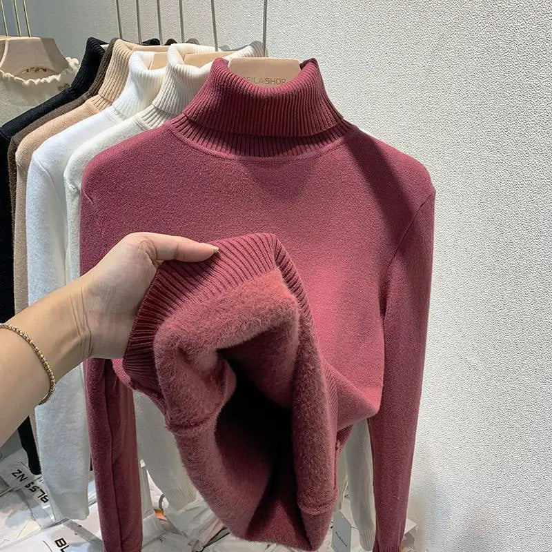 Rollkragenpullover Damen Warm Elegant Winter