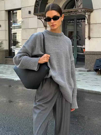 Damen Pullover Langärmlig Rundhals