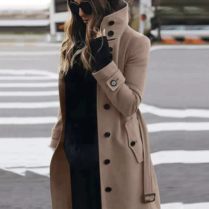 Damen Wintermantel Elegant mit Gürtel