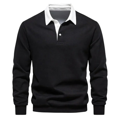 Herren Langarmshirt Mit Kragen Elegante Optik