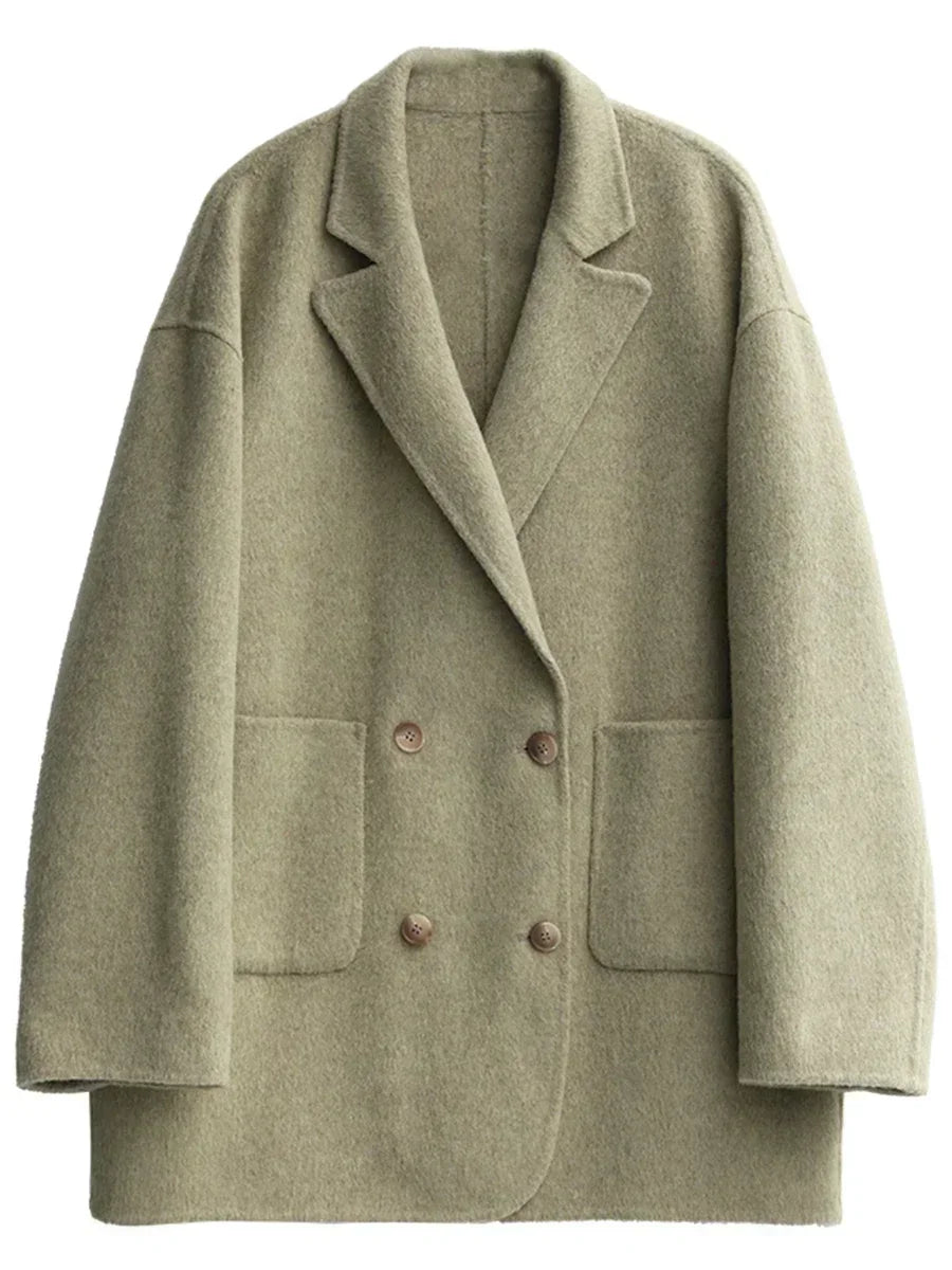 Eleganter Damen Wollmantel Luxus Qualität