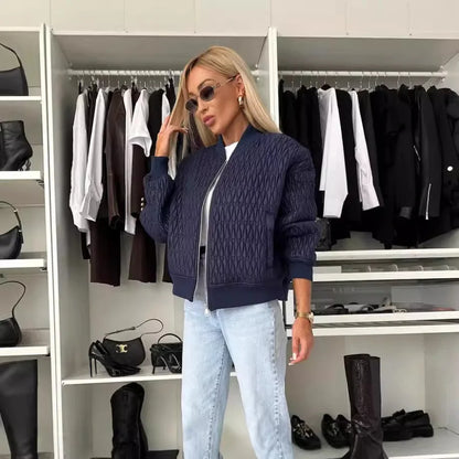 Damen Steppjacke Modern Reißverschluss Vorne
