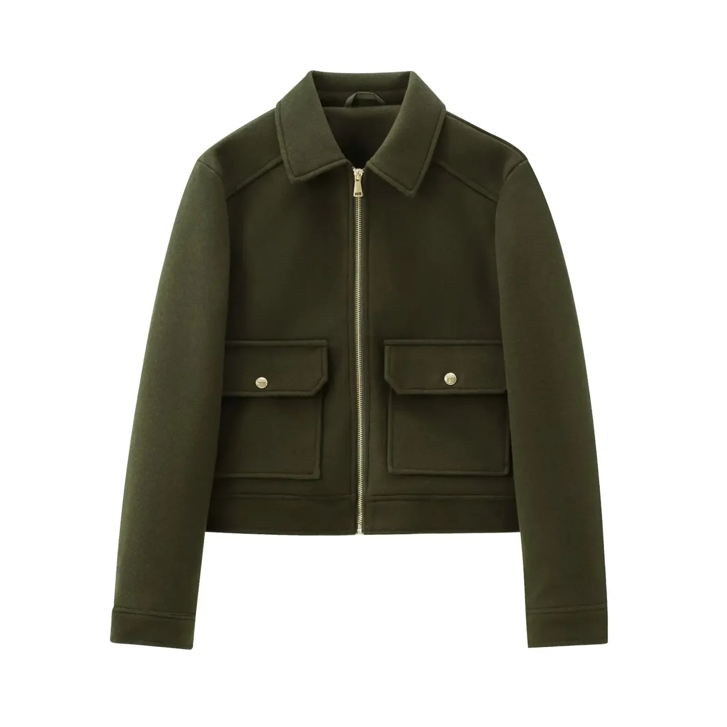 Damen Winterjacke Reißverschluss Wollmix