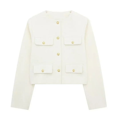 Stilvolle Damen Wolljacke Kurz