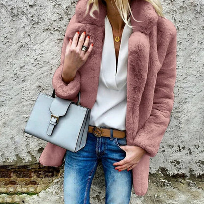 Warmes Winterkleid Frauen Mantel Flausch
