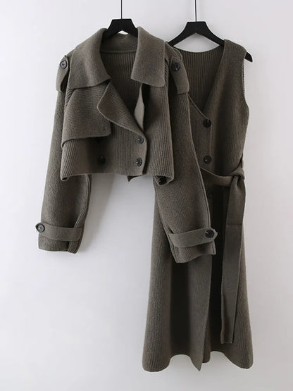 Stilvolles 2-teiliges Set Jacke und Kleid - IdealeKleiden