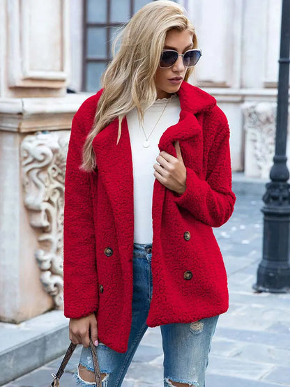 Weiche Damenjacke Teddy Mantel Winter