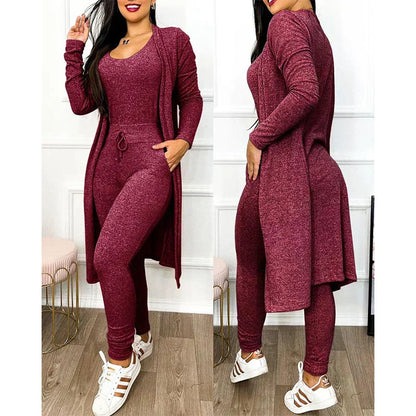 Damen Lounge Set 3-teilig mit Jacke Komfort