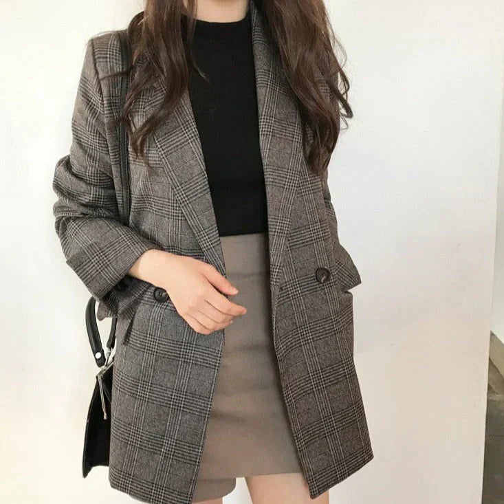 Modische Blazer mit Karierter Optik