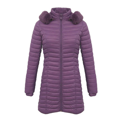 Elegante Winterjacke Slim Fit mit Pelzkapuze