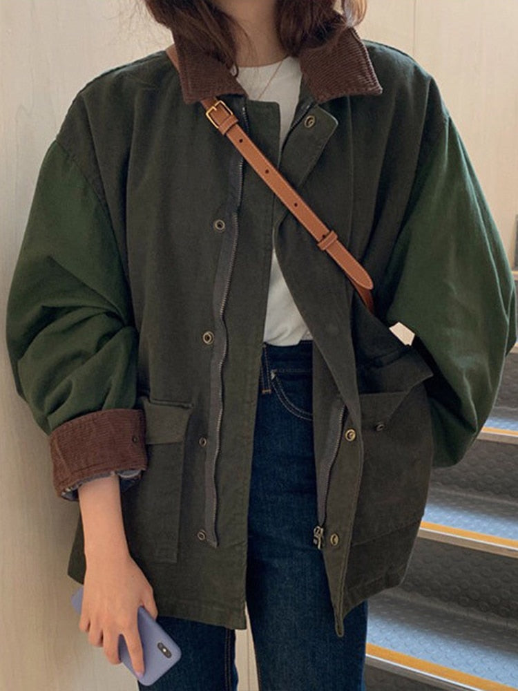 Modische Damenjacke Oversized Stil