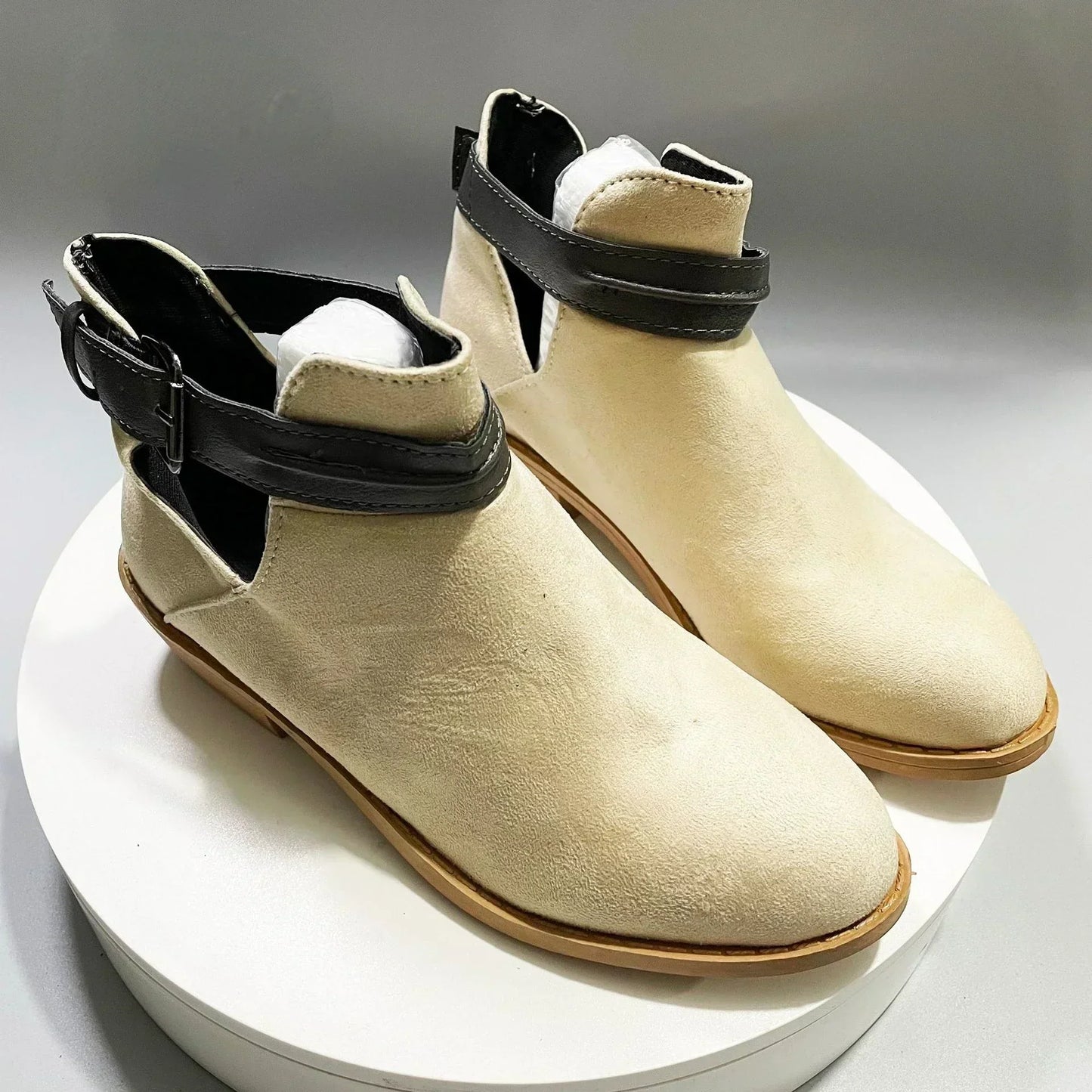 Damenschuhe Stiefeletten Spitz Zehe Verstellbar