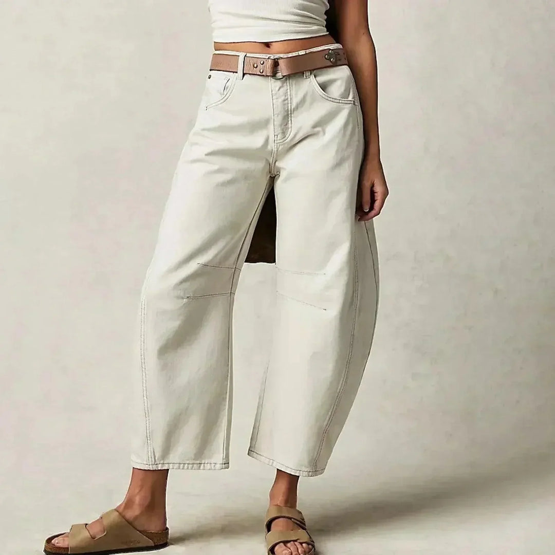 Damen High-Waist-Jeans Bequem Locker