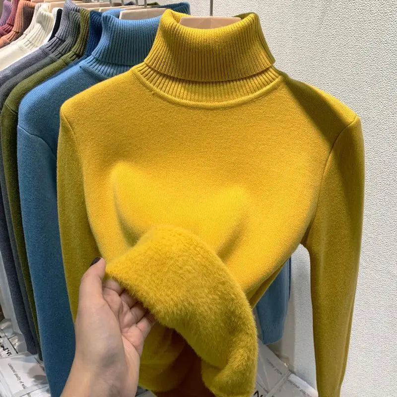 Rollkragenpullover Damen Warm Elegant Winter