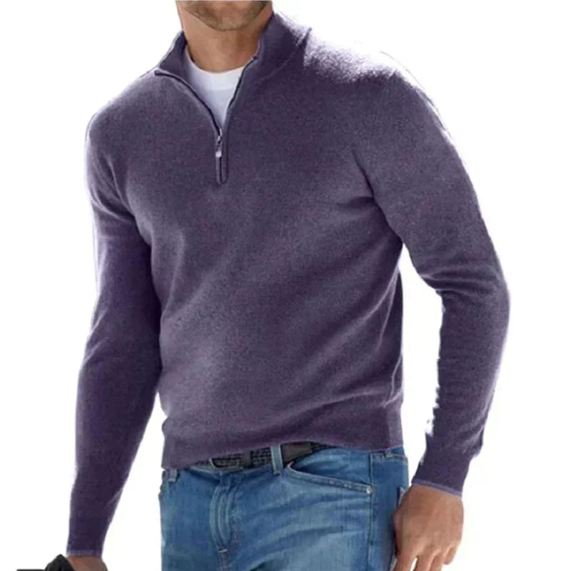 Moderner Herren Pullover Reißverschluss