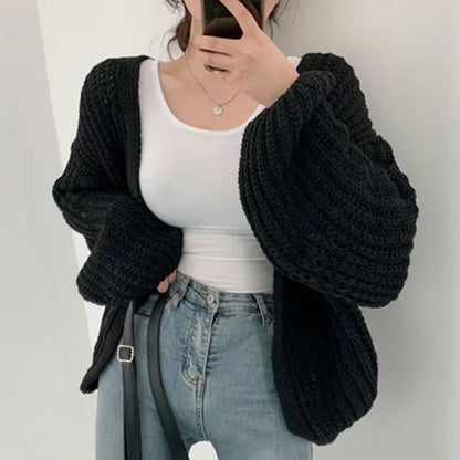 Übergröße Strickjacke Großzügig - IdealeKleiden