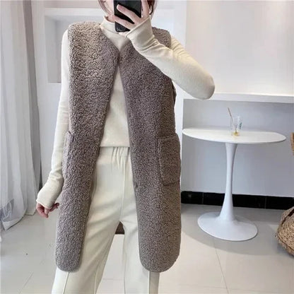 Elegante Wollweste Damen Mit Taschen
