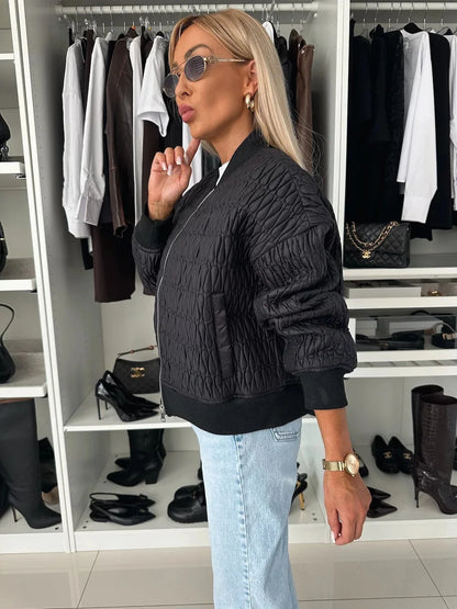Damen Steppjacke Modern Reißverschluss Vorne