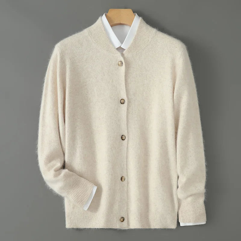 Damen Strickjacke Soft mit Knöpfen Vorne