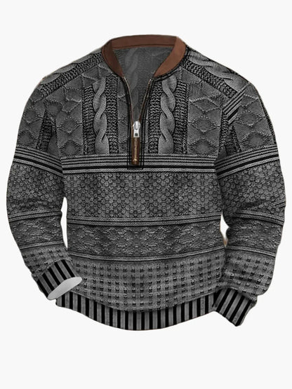 Herren Strickpullover Reißverschluss Modern