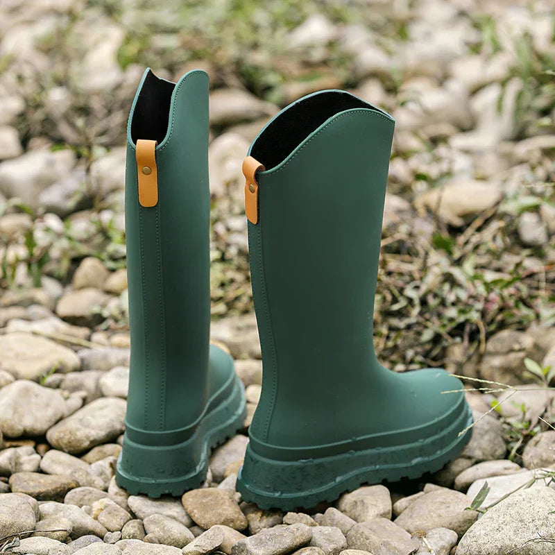 Damen Regenstiefel Hoch Wasserdicht Komfortabel