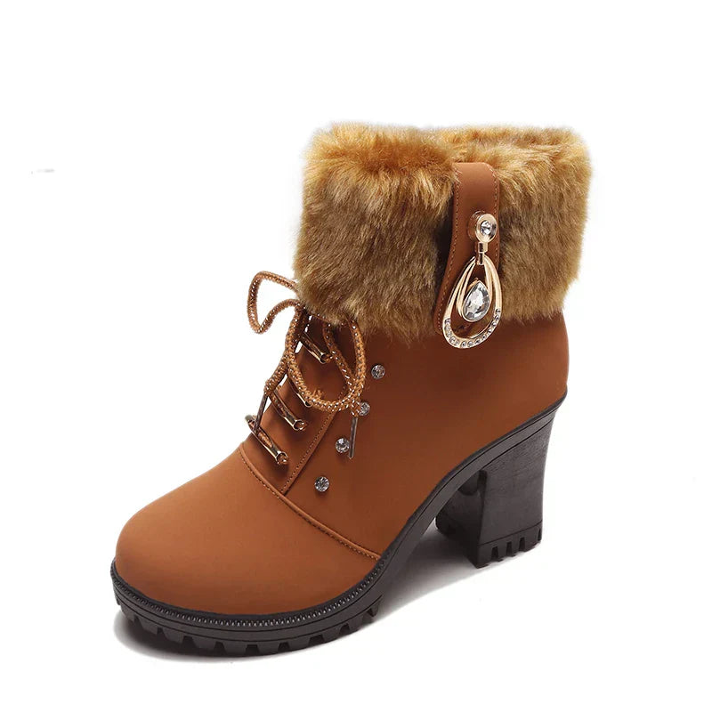Elegante Kurzstiefel Britischer Stil High Heel