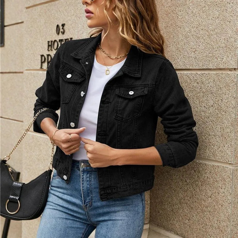 Stylische Jeansjacke Nachhaltig mit Knöpfen und Taschen