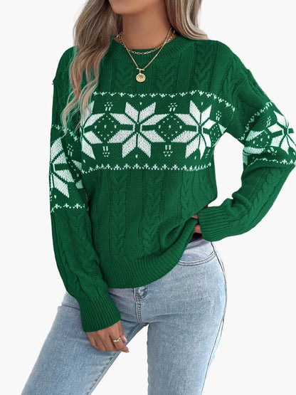 Weihnachts-Pullover Norweger Muster Warm