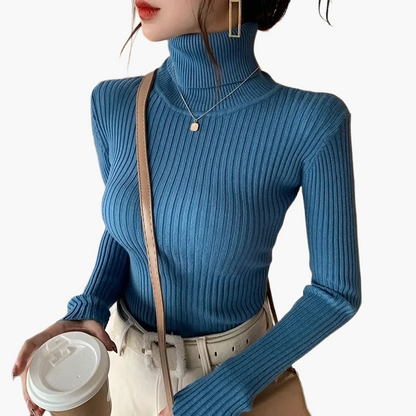 Herbst Pullover Langarm Warm Gerippt